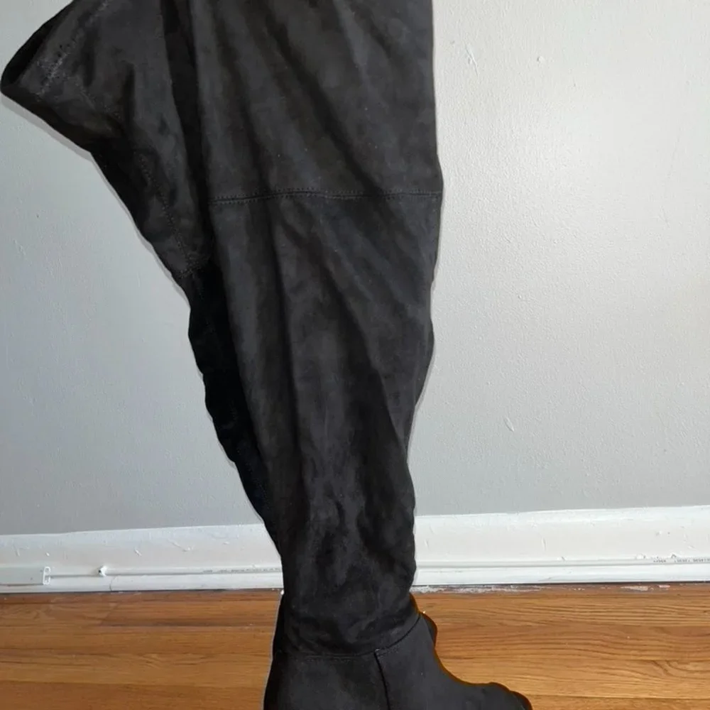 Brand New Peep Toe Thigh High Boots Size 11 - Picture 5 of 7